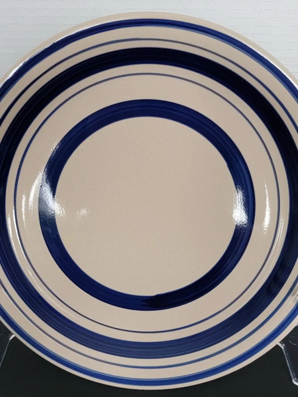 Dover & York Stoneware Dark Blue Striped Dinner Plate 10.5